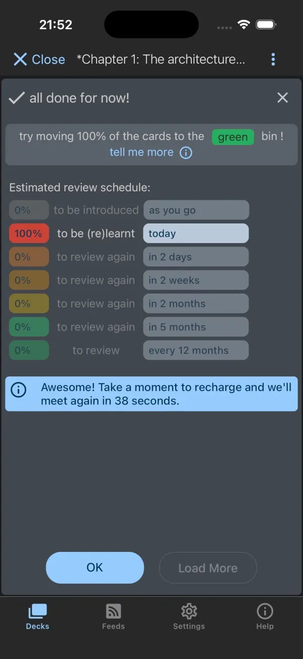 Best next review dates are computed for you